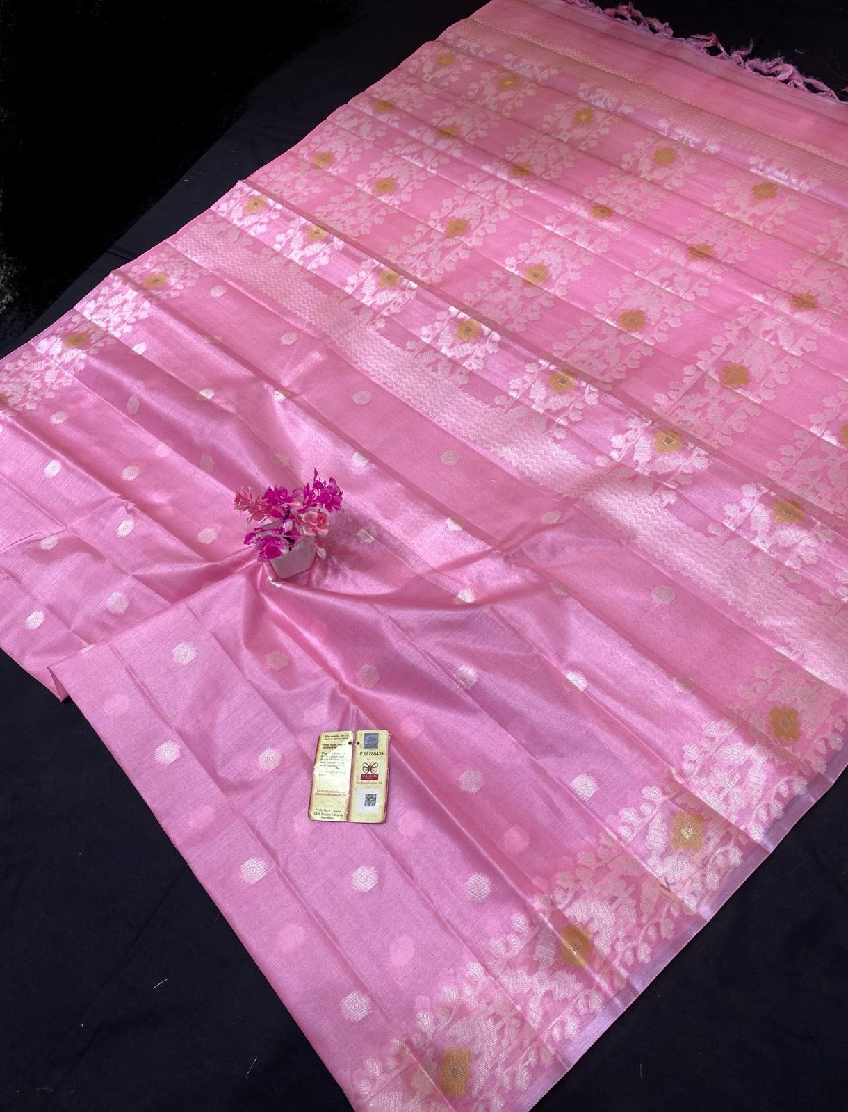 Pure Tussar Bhagalpuri Silk Meenakari Work Saree