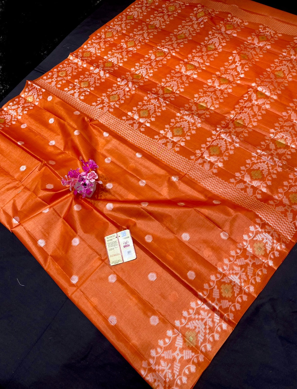 Pure Tussar Bhagalpuri Silk Meenakari Work Saree