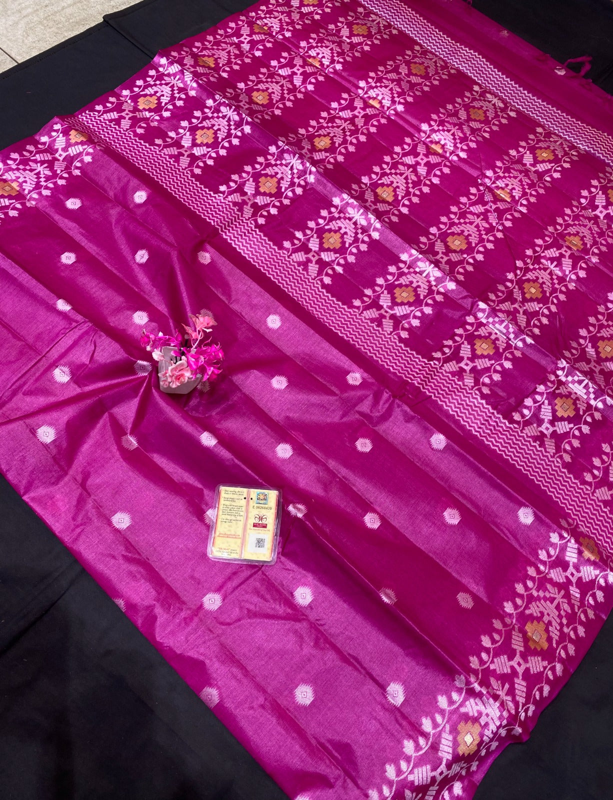 Pure Tussar Bhagalpuri Silk Meenakari Work Saree
