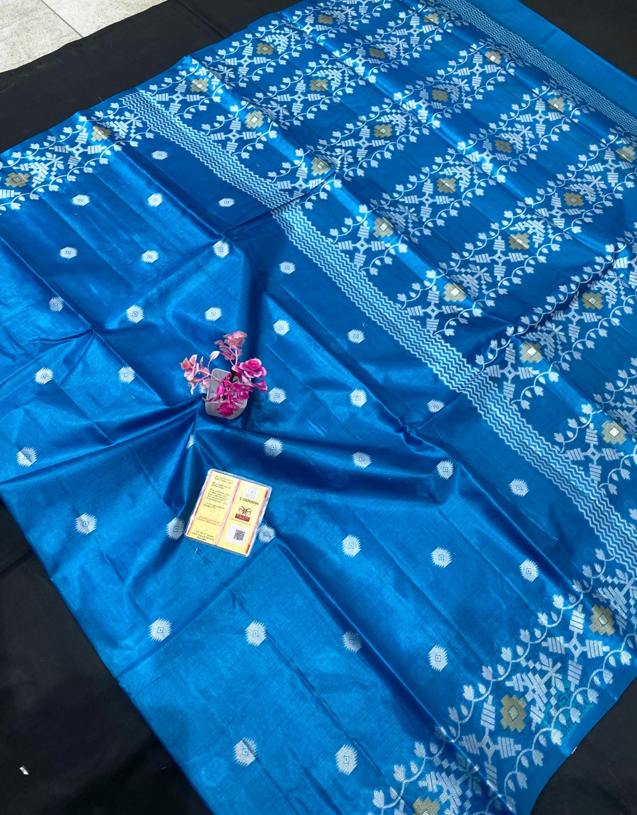 Pure Tussar Bhagalpuri Silk Meenakari Work Saree