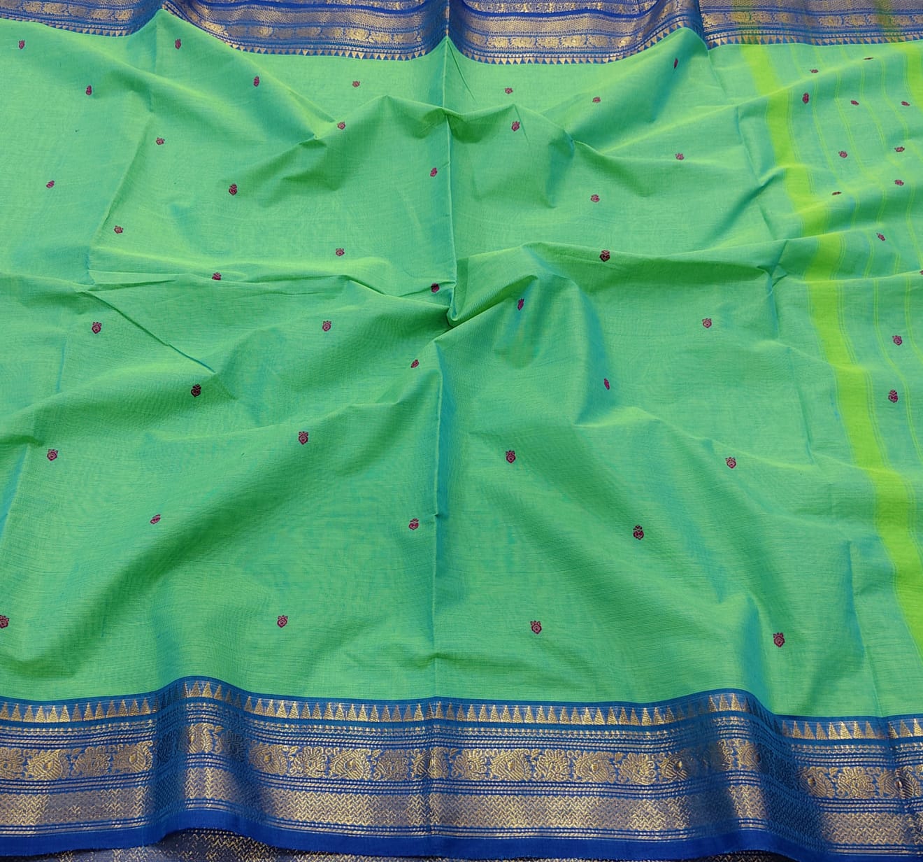 Kanchi Cotton Hand Butta Traditional Cotton Saree