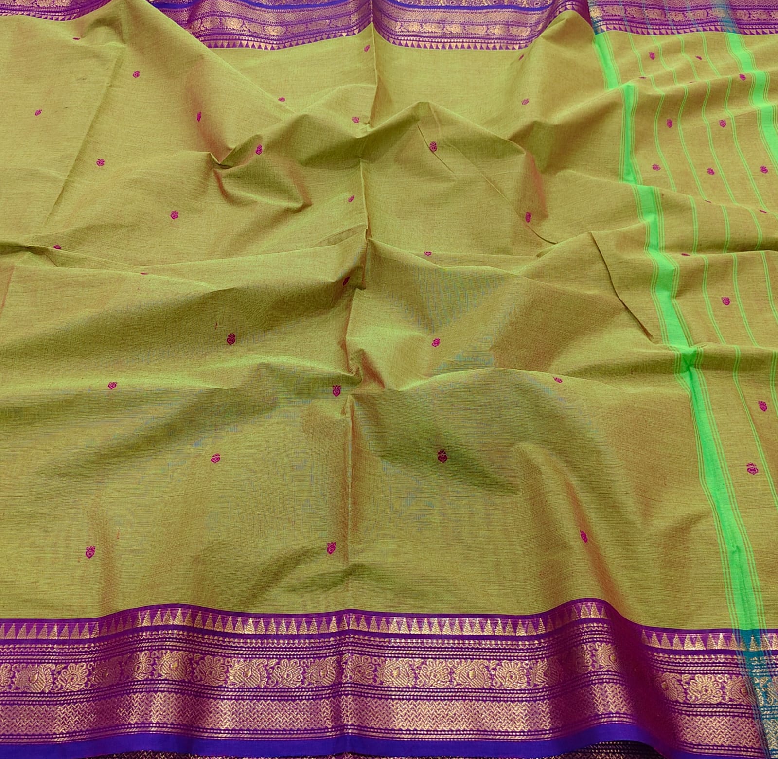 Kanchi Cotton Hand Butta Traditional Cotton Saree