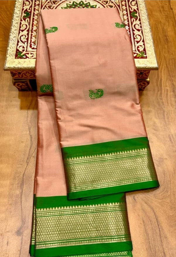 Soft Silk Kadiyal Paithani Saree | All Over Butta with Gonda Pallu