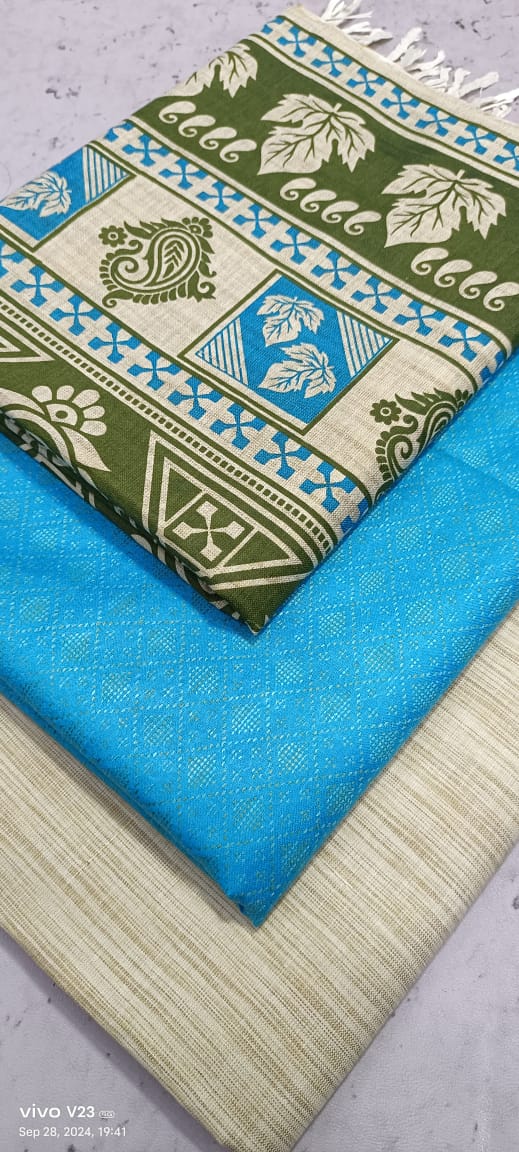Bhagalpur Kataan Dobby Suit Material | Madhubani Print Dupatta & Cotton Dupion