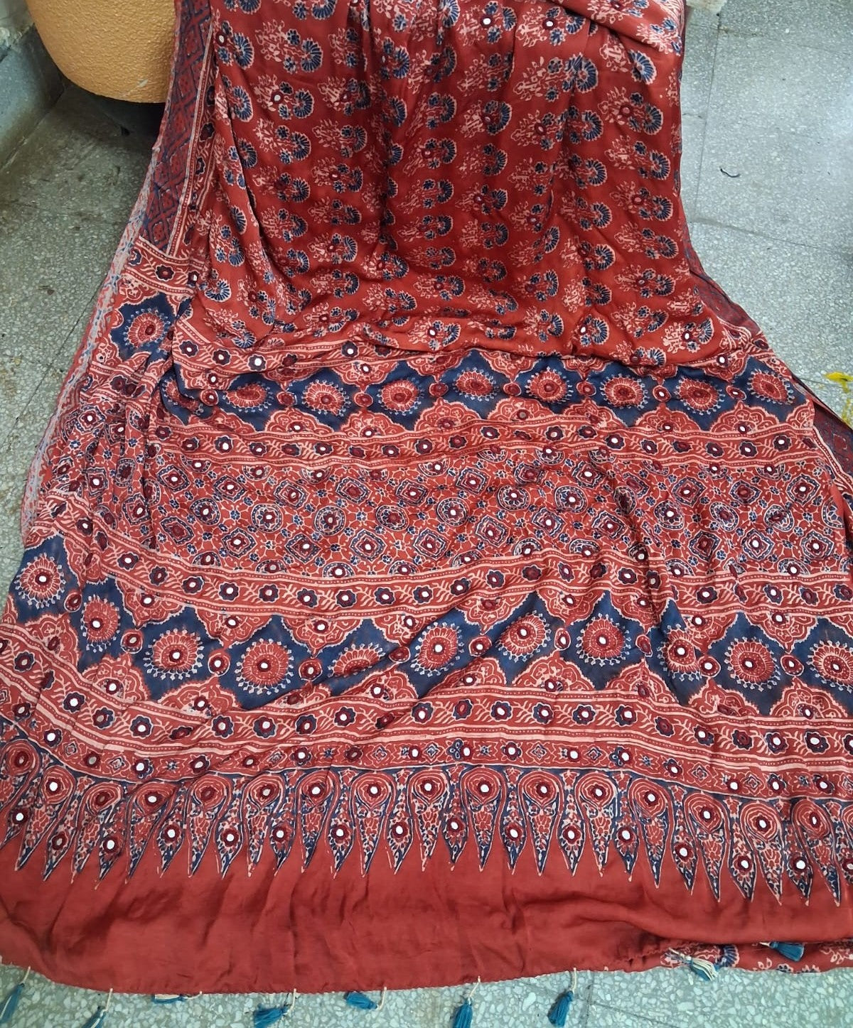 Authentic Ajrakh Pure Modal Silk Saree