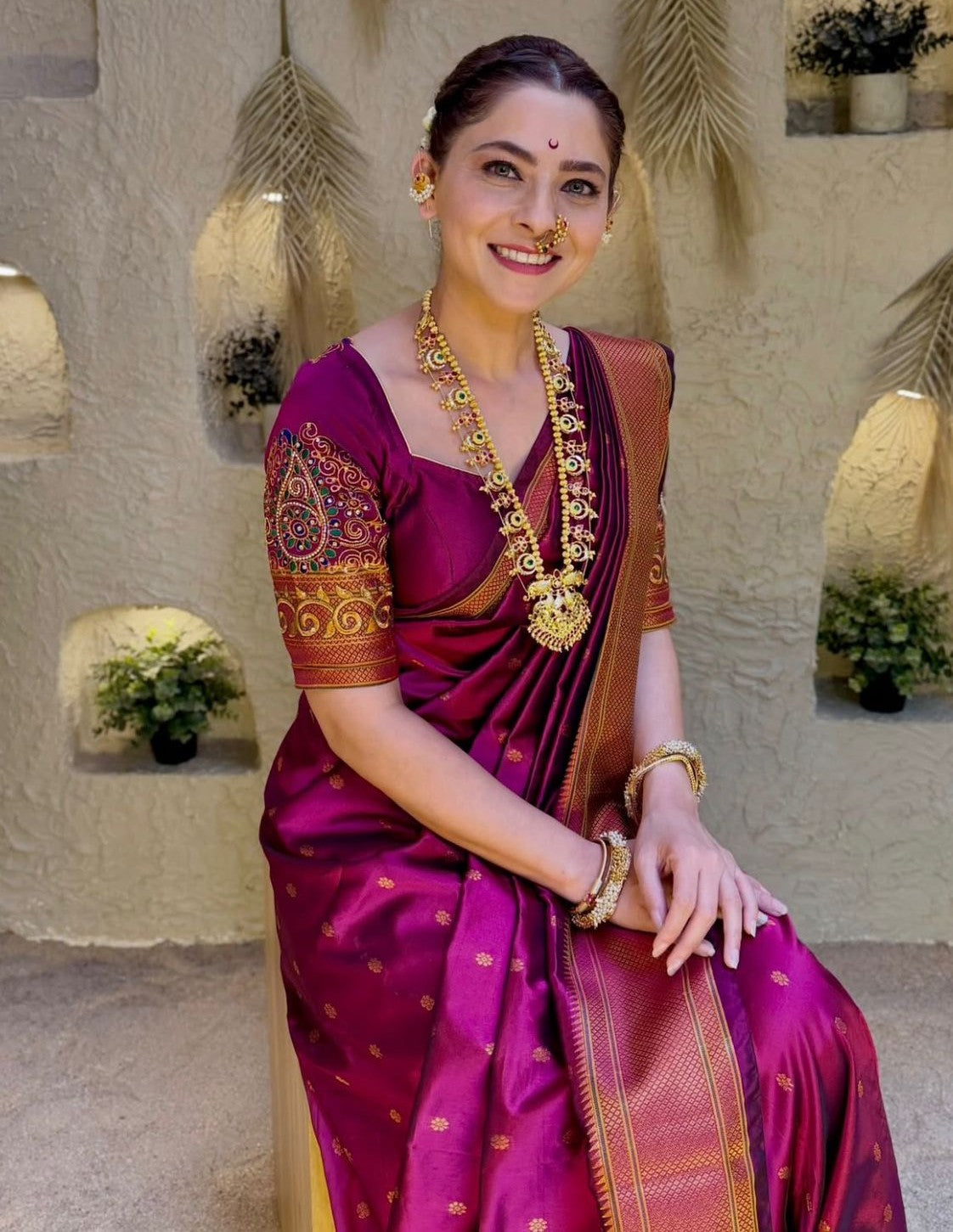 Kalanjali Paithani Pure Tana Soft Silk Zari Border Saree | Rich Woven Pallu
