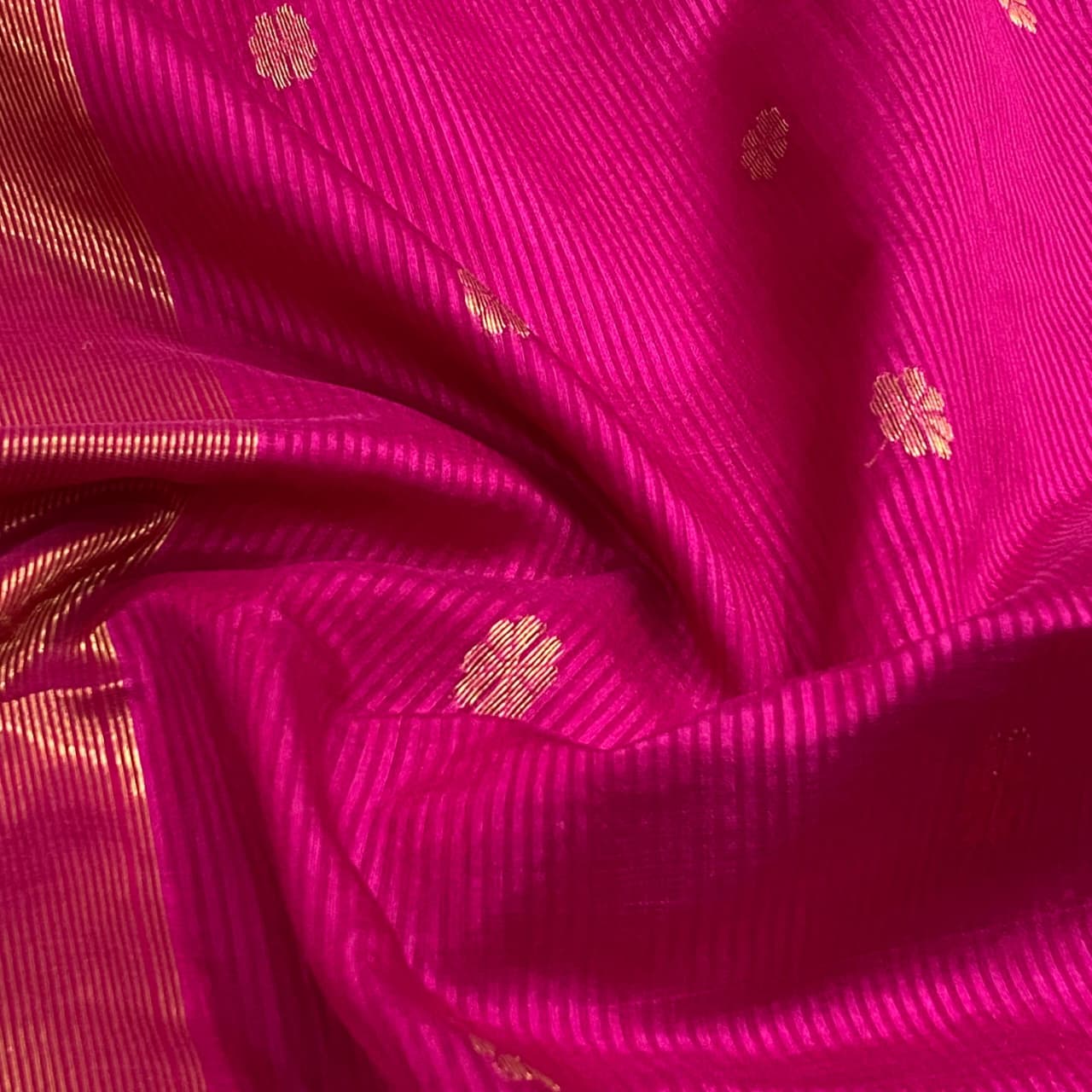 Authentic Maheshwari Handloom Double Peti Texture Silk Saree