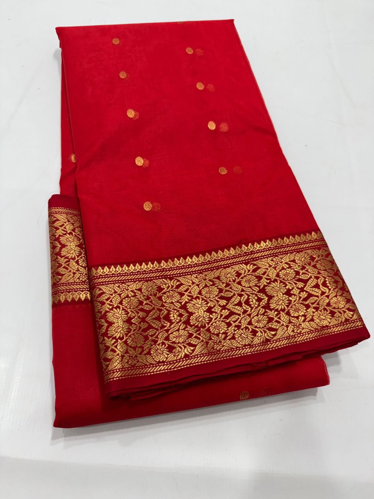 Authentic Chanderi Handloom Katan Silk Saree with Nakshi Border