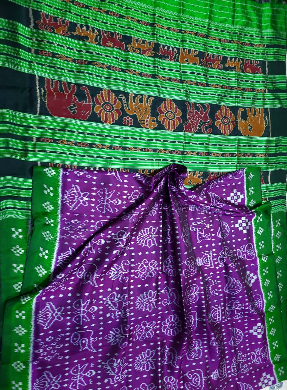 Handloom Khandua Mulberry Silk (Pata) Saree – 4 Ply Tipa Nabakothi