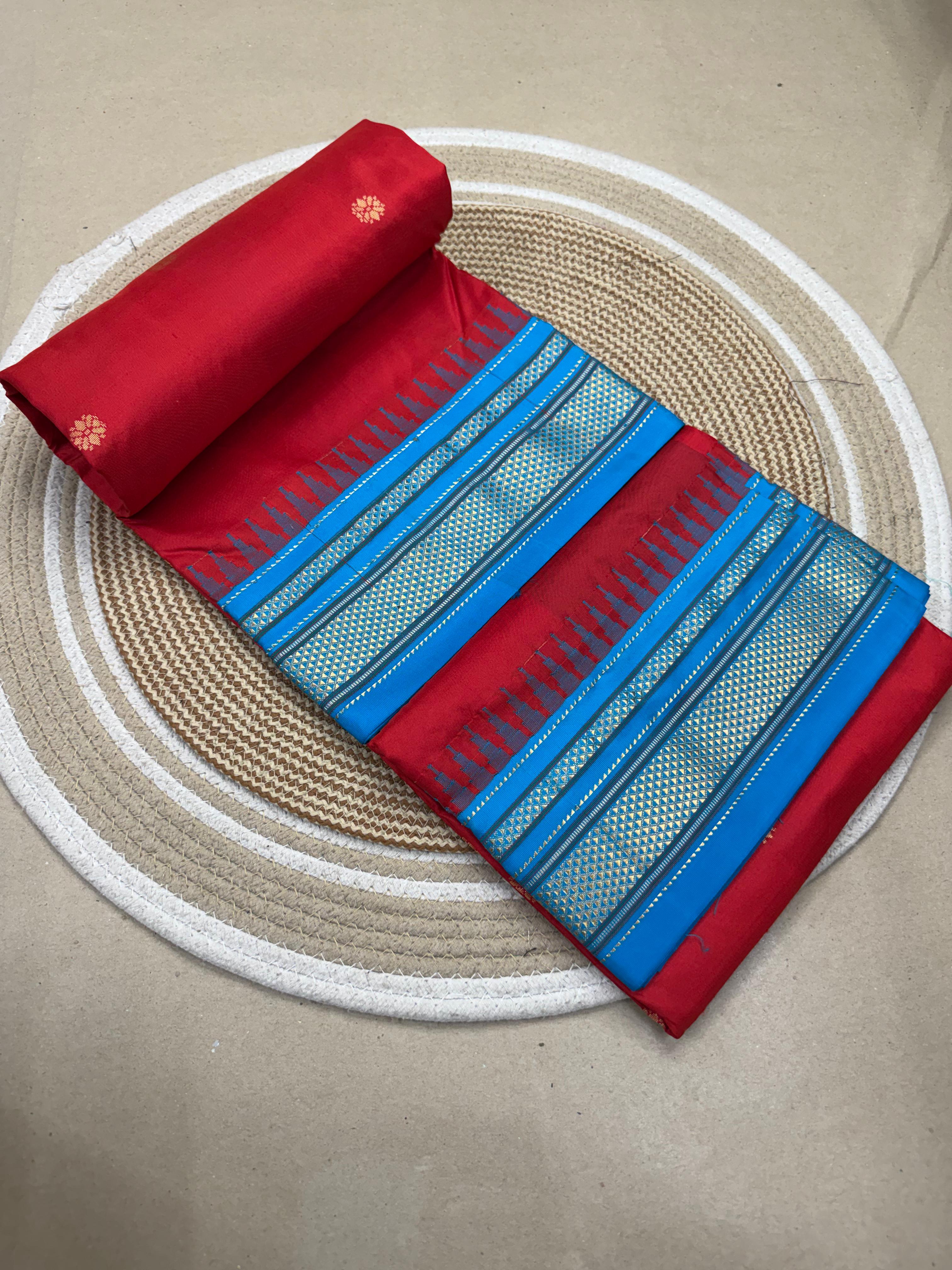 Ilkal Pure Silk Butta Saree with Chikki Paras Border