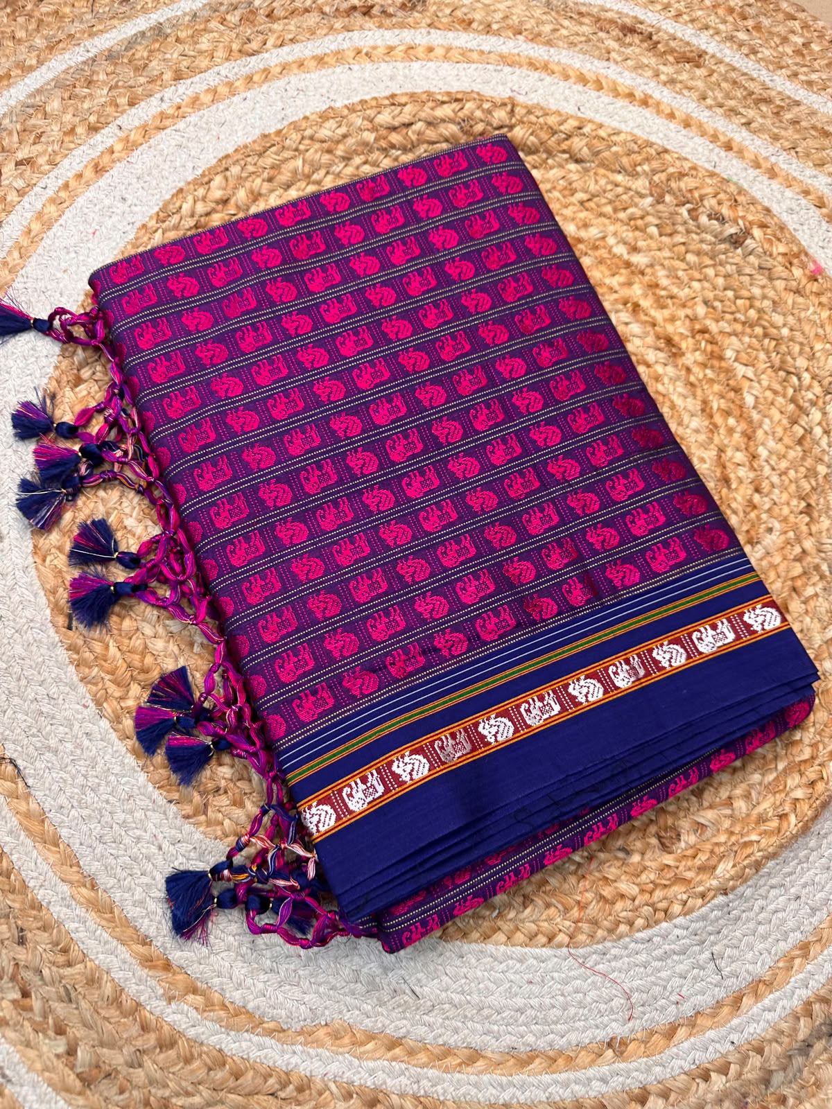 Resham Khun Saree with Tassel Pallu