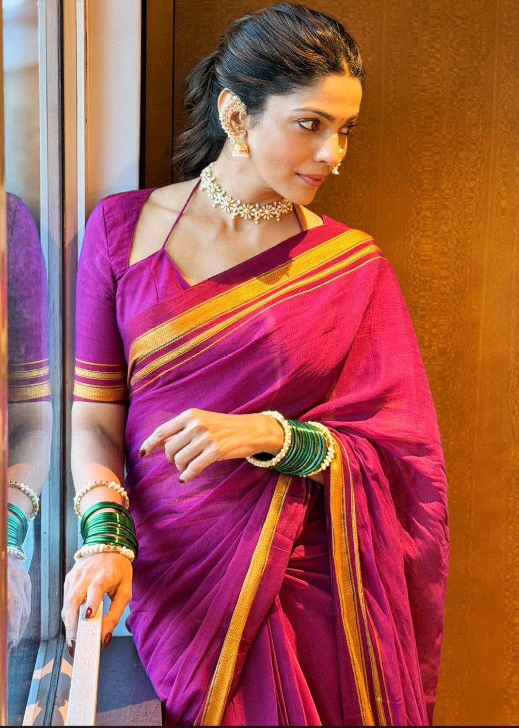Chikki Paras Ilkal Plain Saree | Traditional Karnataka Handloom Saree