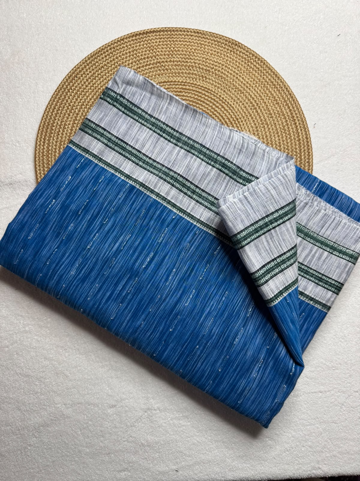Ilkal Cotton Handloom Check Pattern Saree with Chikki Paras Border and Silk Pallu