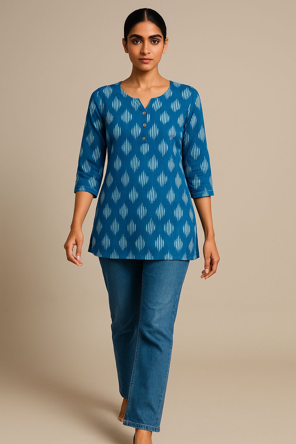 Ikkat Short Top & Kurti