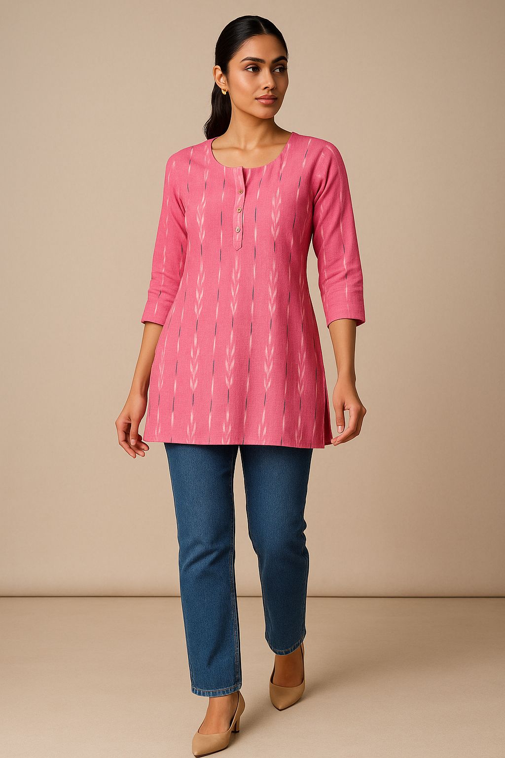 Ikkat Short Top & Kurti