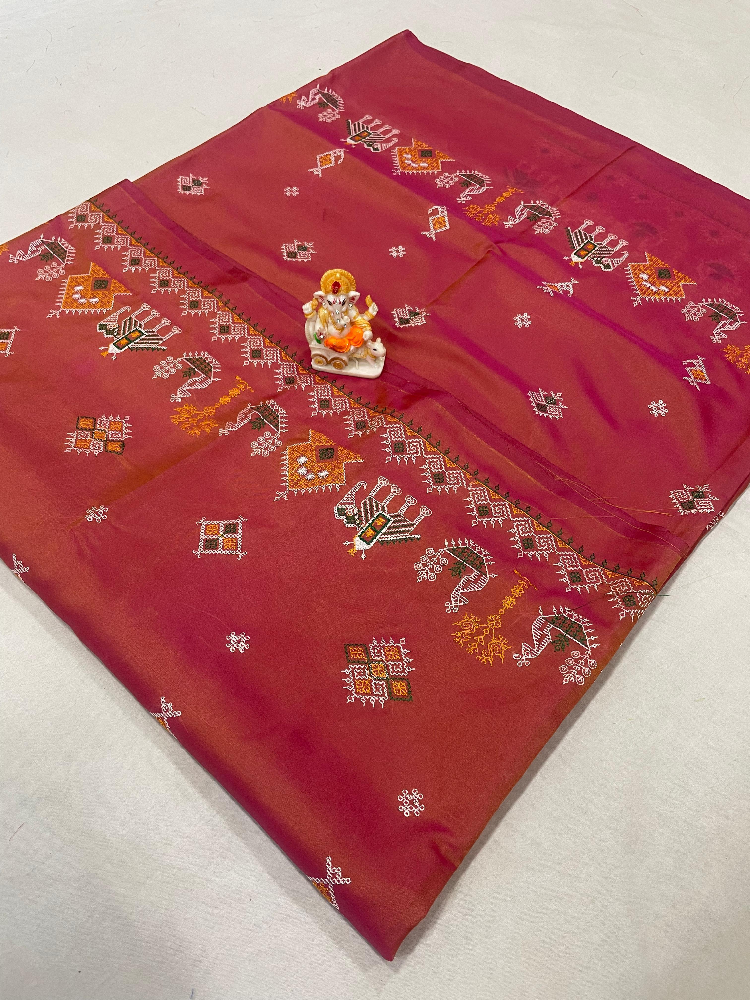 Kasuti Work Malai Silk Saree