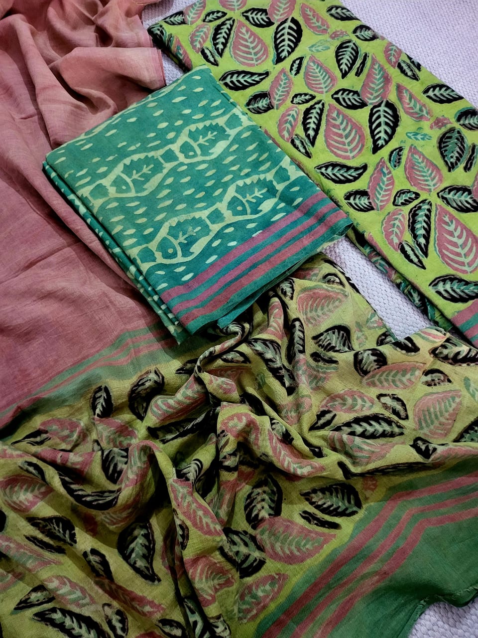 Naturally Dyed Pure Cotton Ajrakh Suit Set
