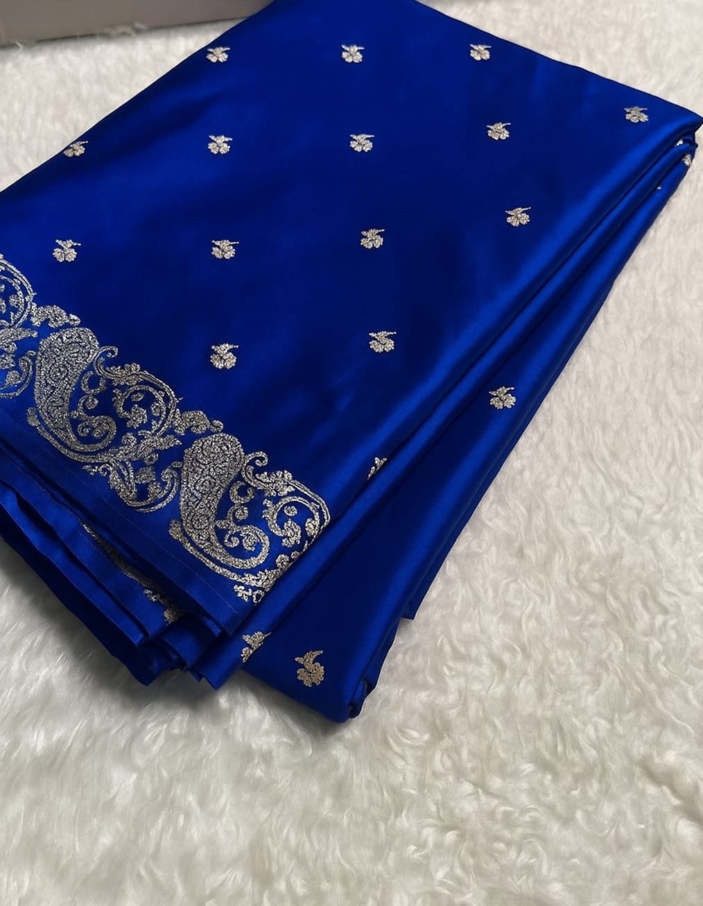 Banarasi Mashru Silk Saree with Golden Zari & Jacquard Pallu