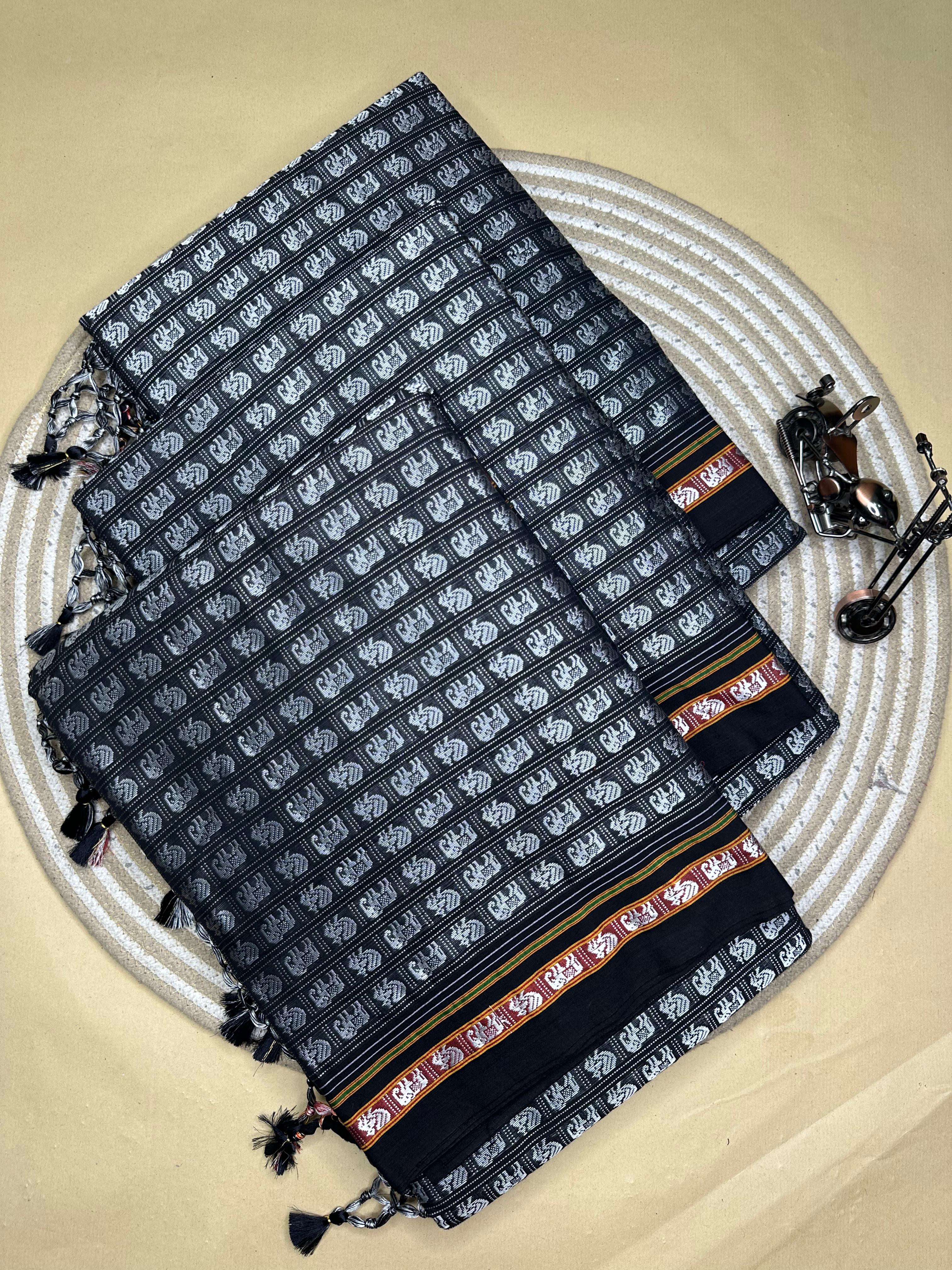 Premium Resham Khan Saree – Soft Silk by Cotton Blend