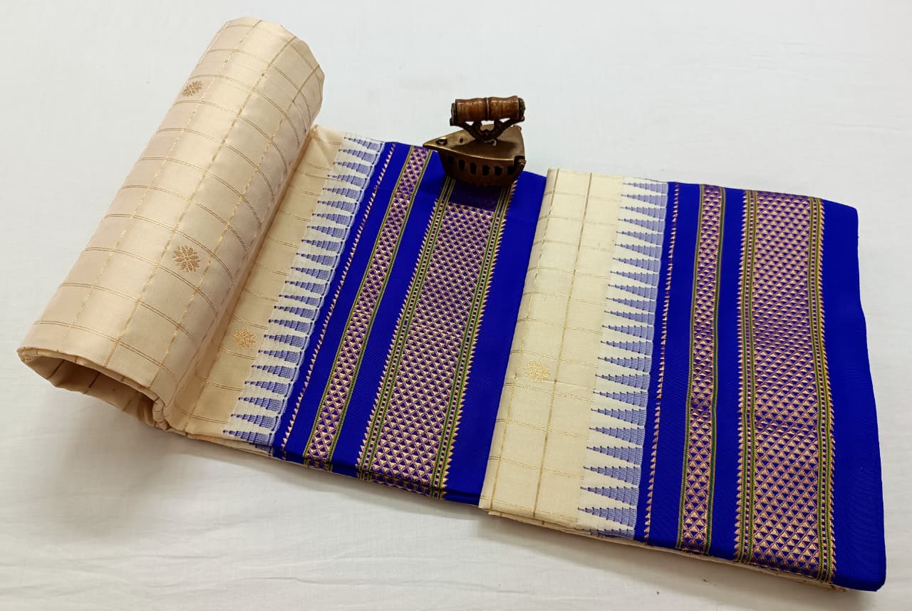 Checks Irkal Paithani Pure Silk Saree