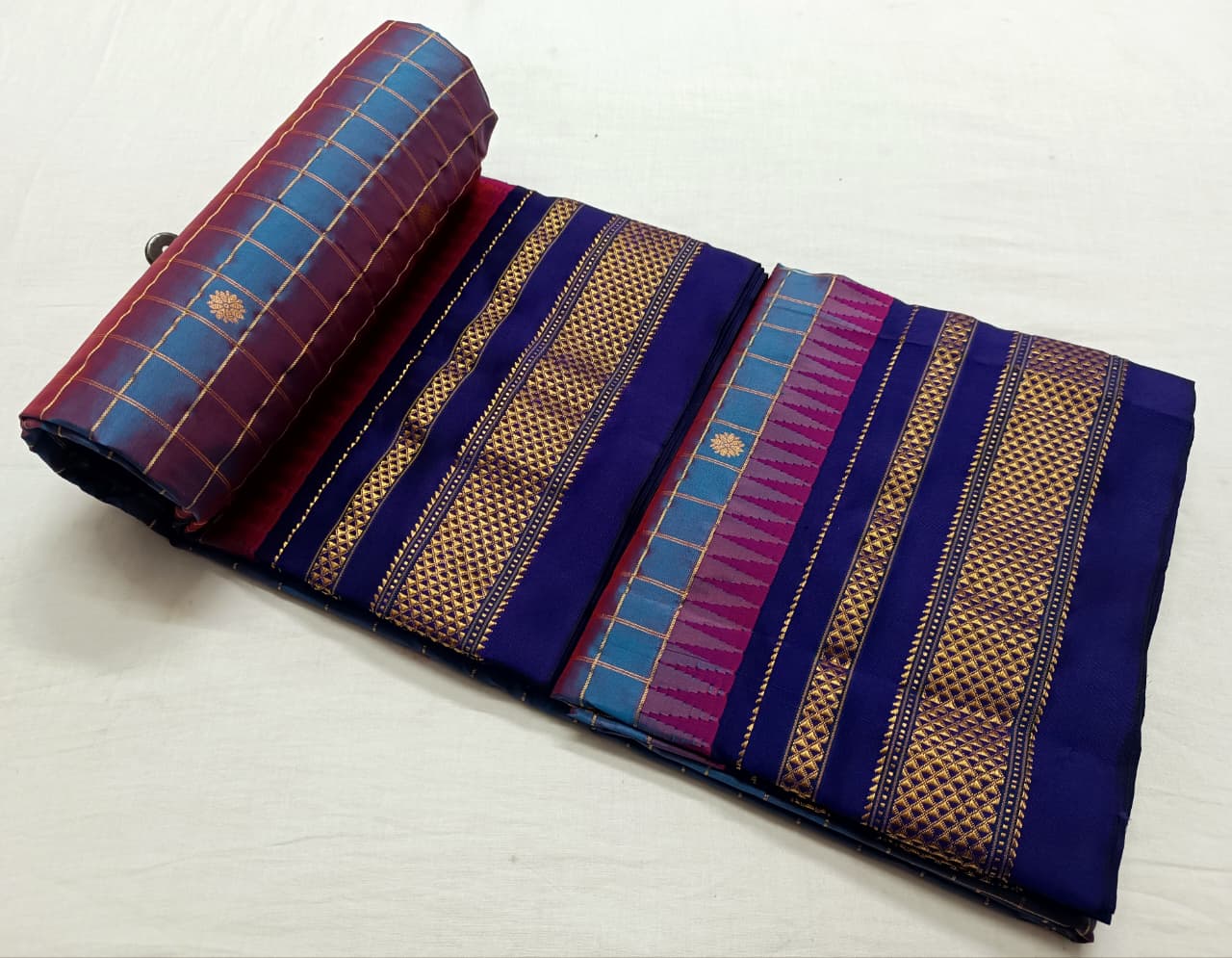 Checks Irkal Paithani Pure Silk Saree