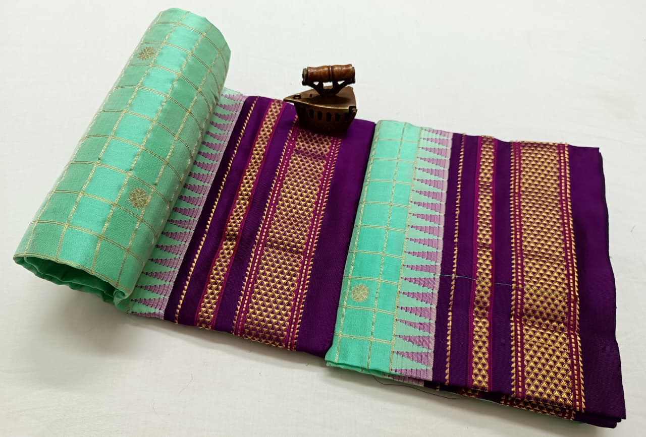 Checks Irkal Paithani Pure Silk Saree