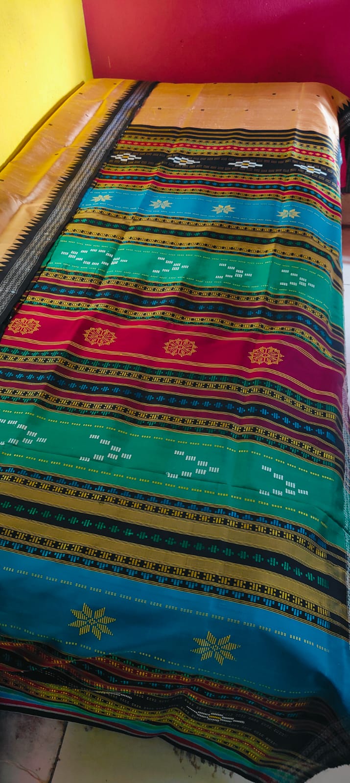 Exclusive Matha Colour Berhampuri Double Palla Silk Saree