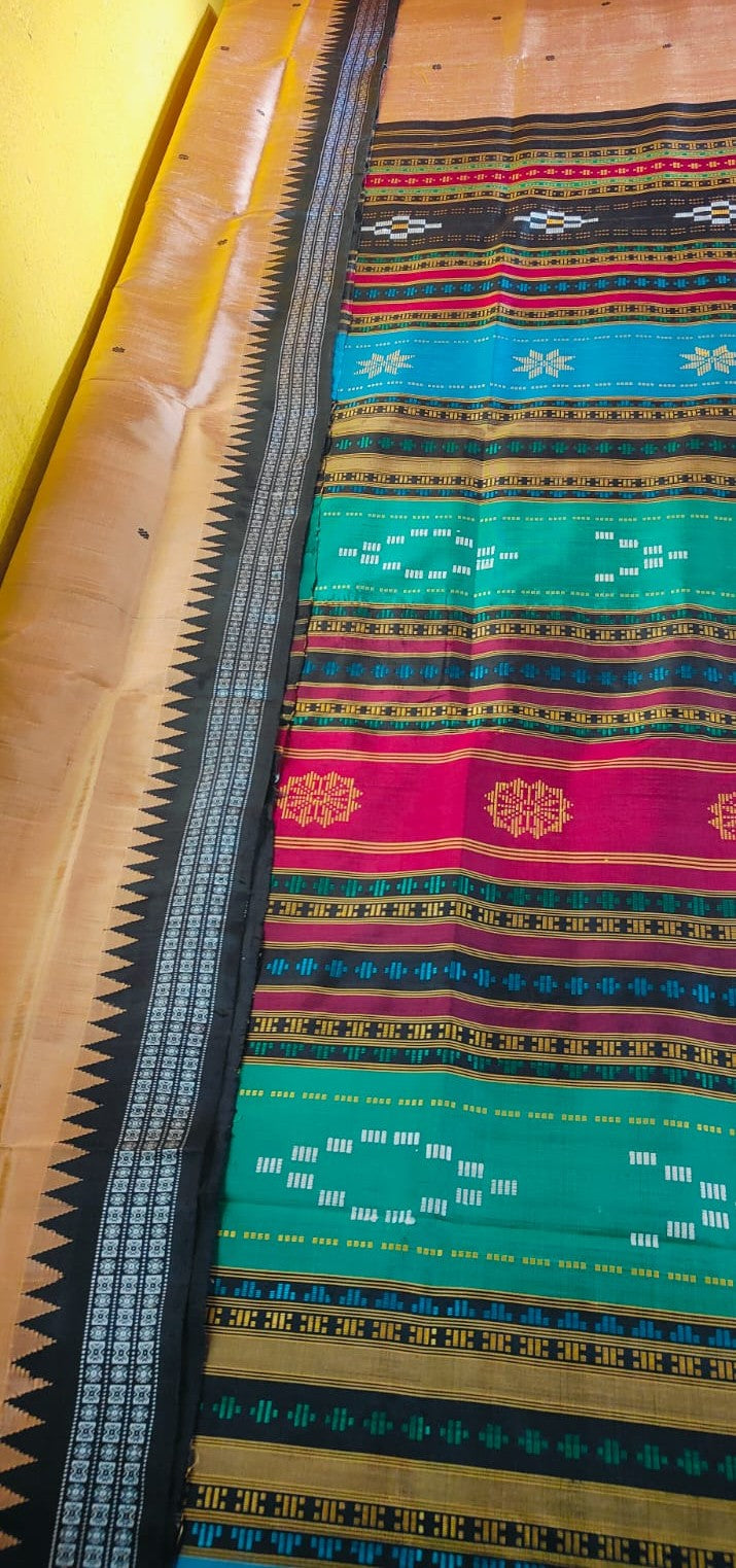 Exclusive Matha Colour Berhampuri Double Palla Silk Saree