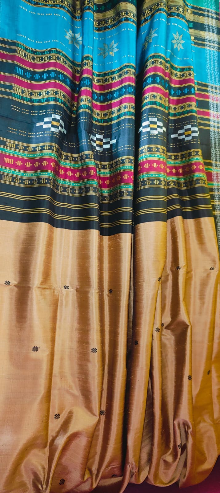 Exclusive Matha Colour Berhampuri Double Palla Silk Saree