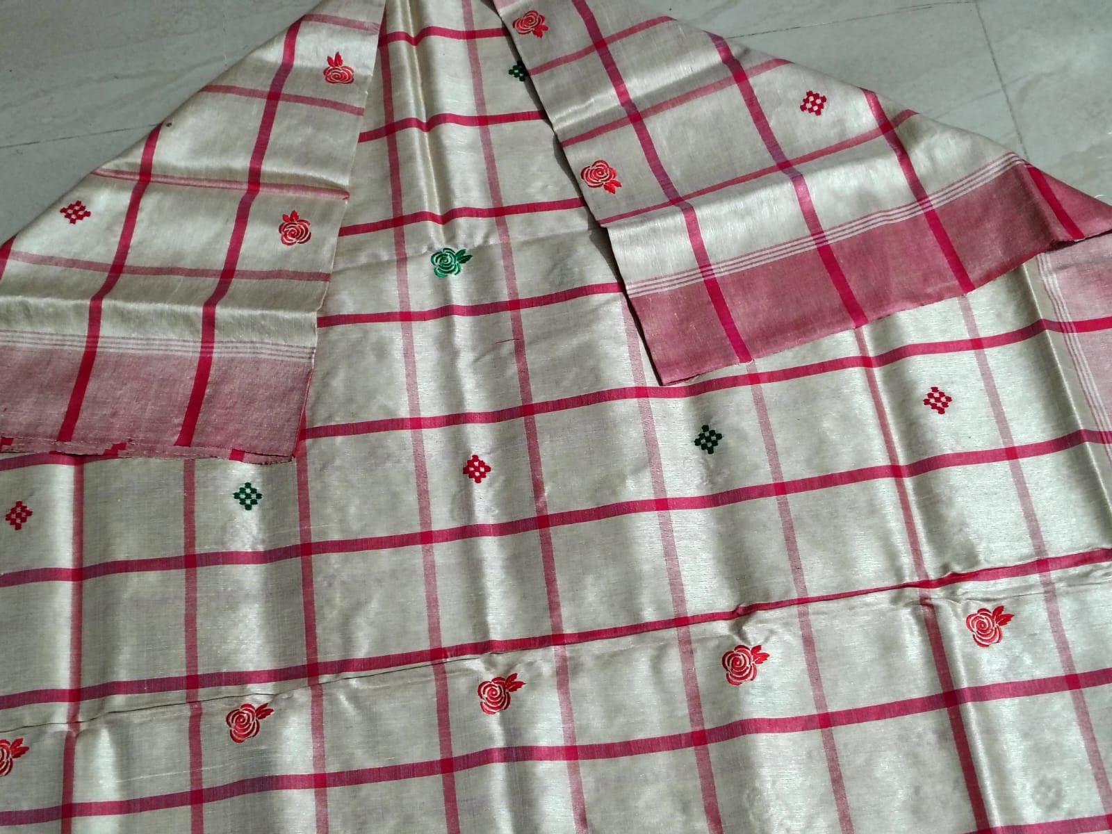 Handwoven Santali Tribal Pure Tussar Silk Saree