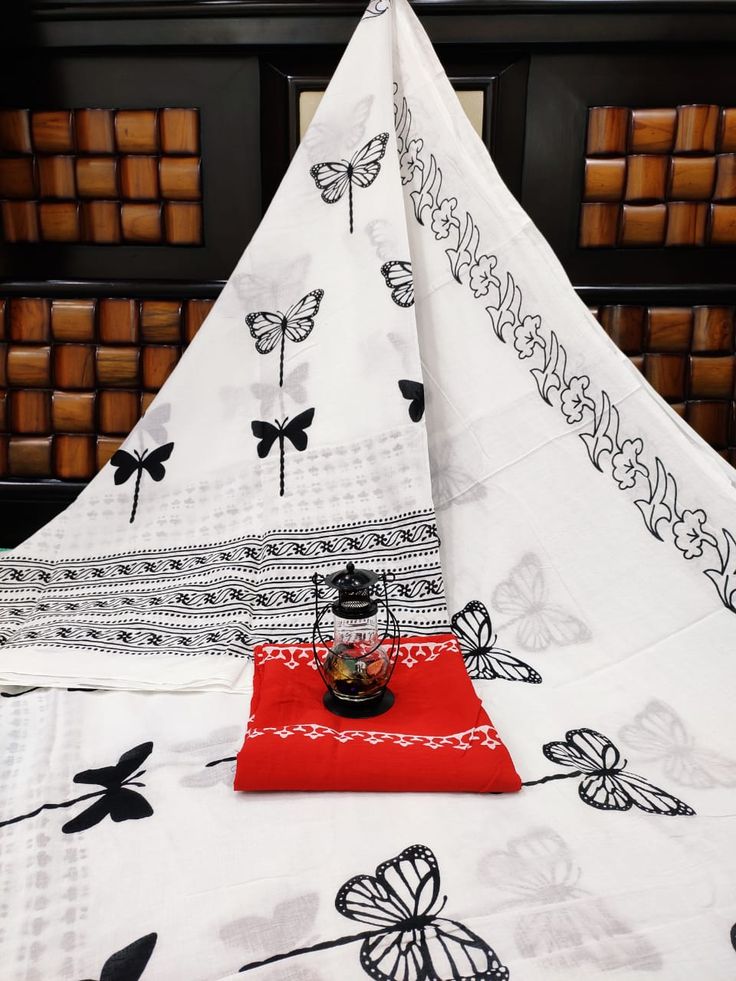 White Color Pure Cotton Mulmul Saree