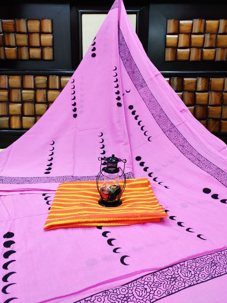 Bagru Block Print Pure Cotton Mulmul Saree