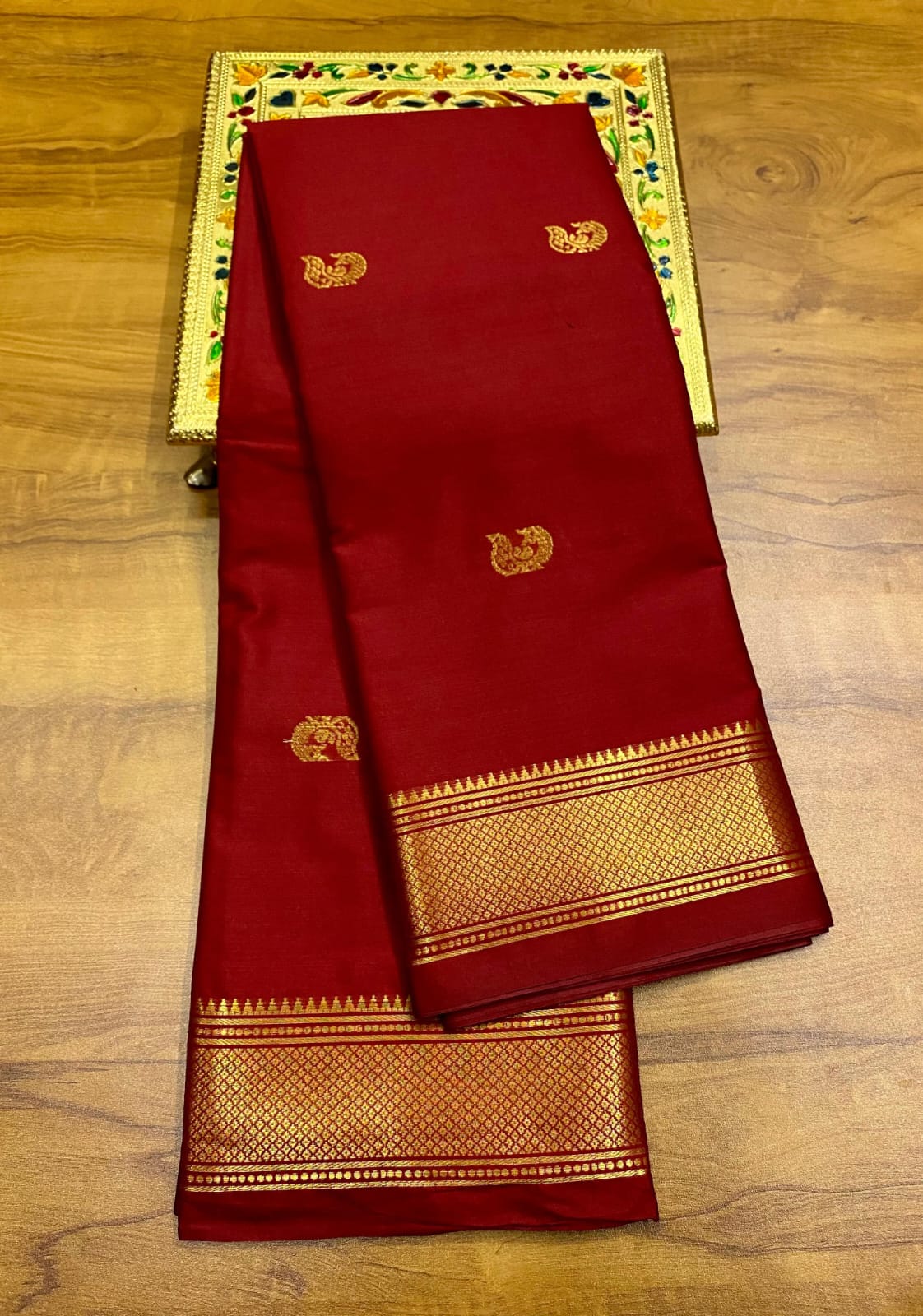 Soft Silk Kadiyal Paithani Saree | All Over Butta | Gonda Pallu | New Vibrant Colors