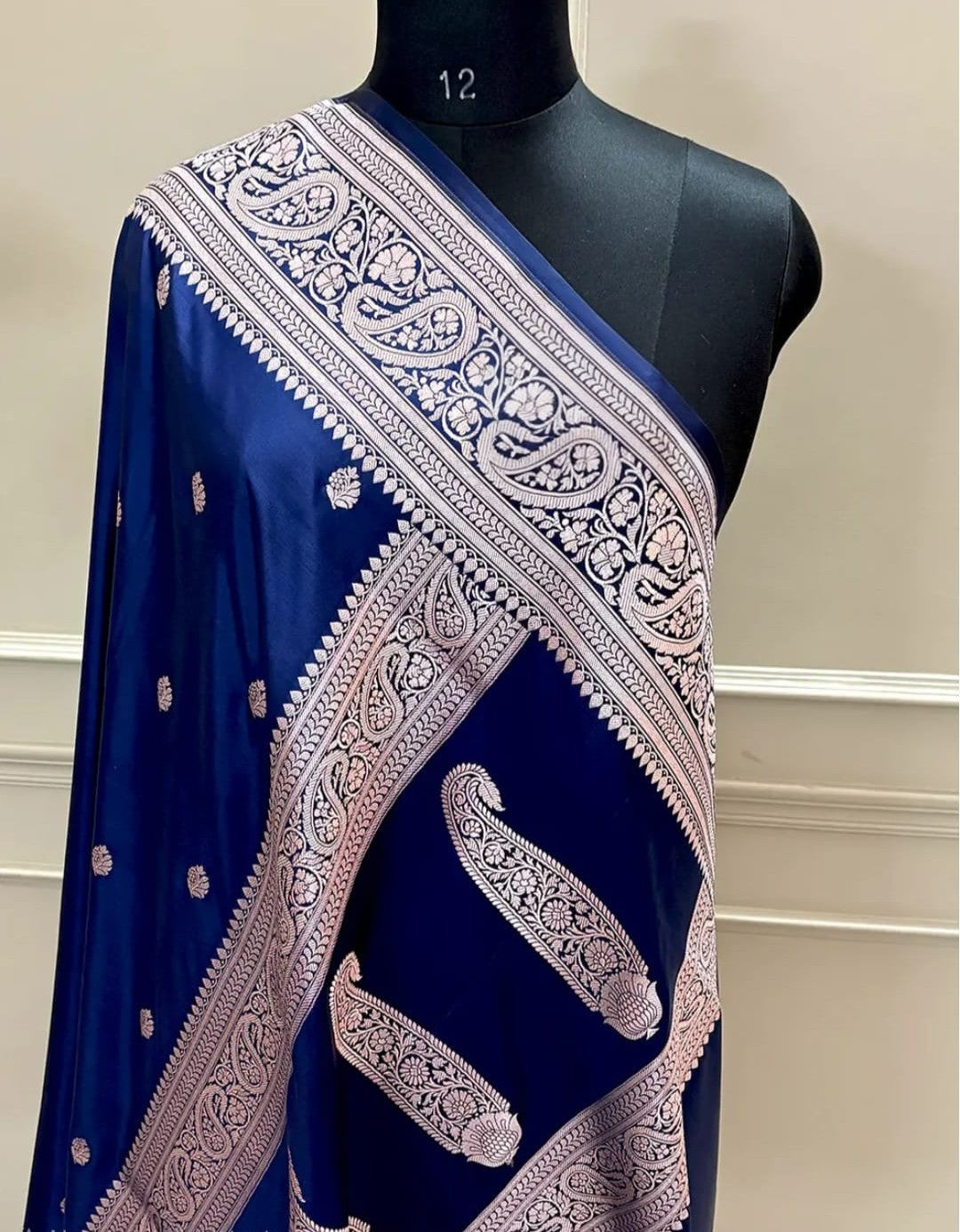 Authentic Banarasi Mashru Katan Silk Saree with Elegant Buti Weaving