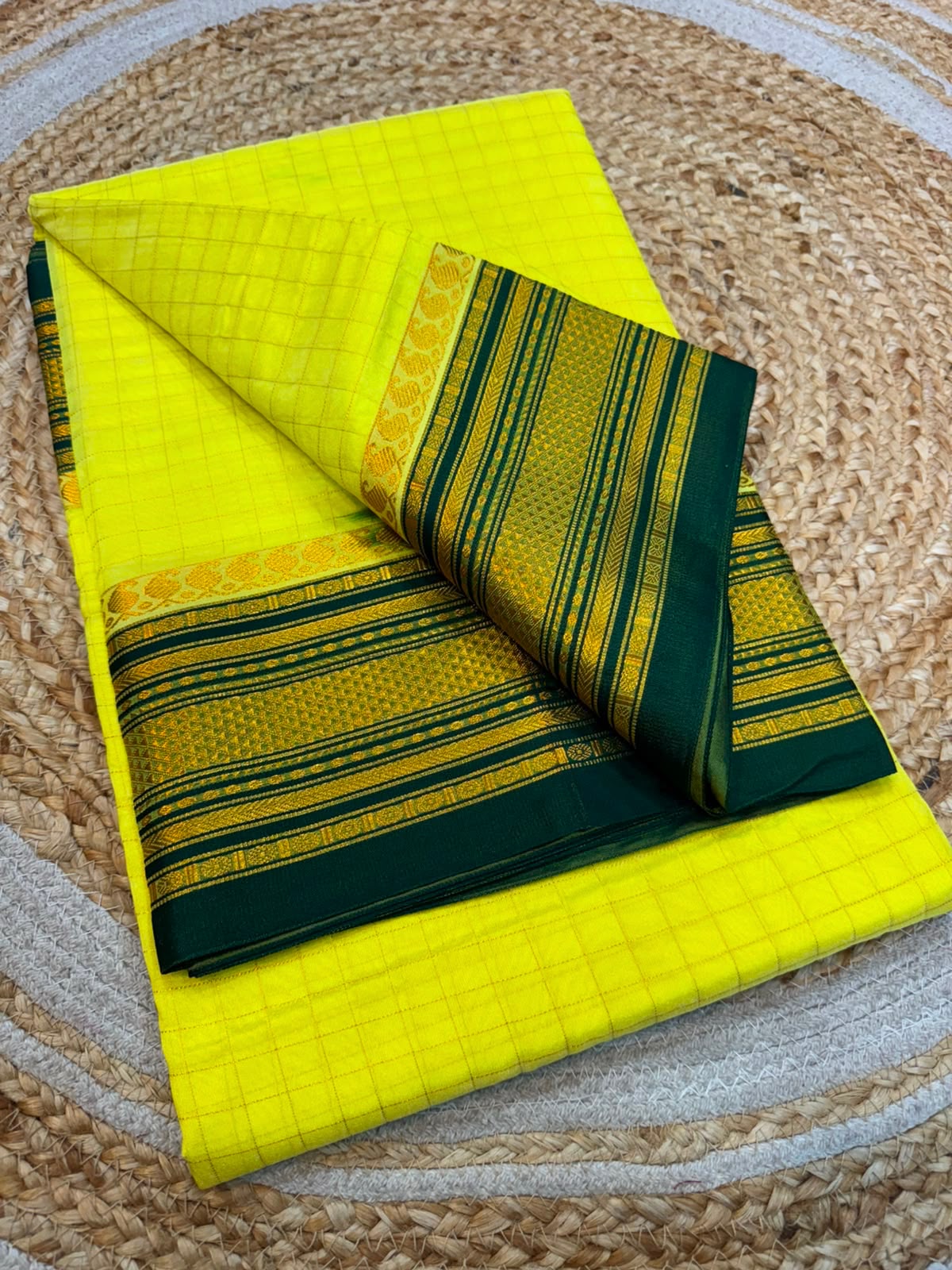 Premium Ilkal Chaduranga Zari Saree from Karnataka | Art Silk Body with Pure Silk Pallu