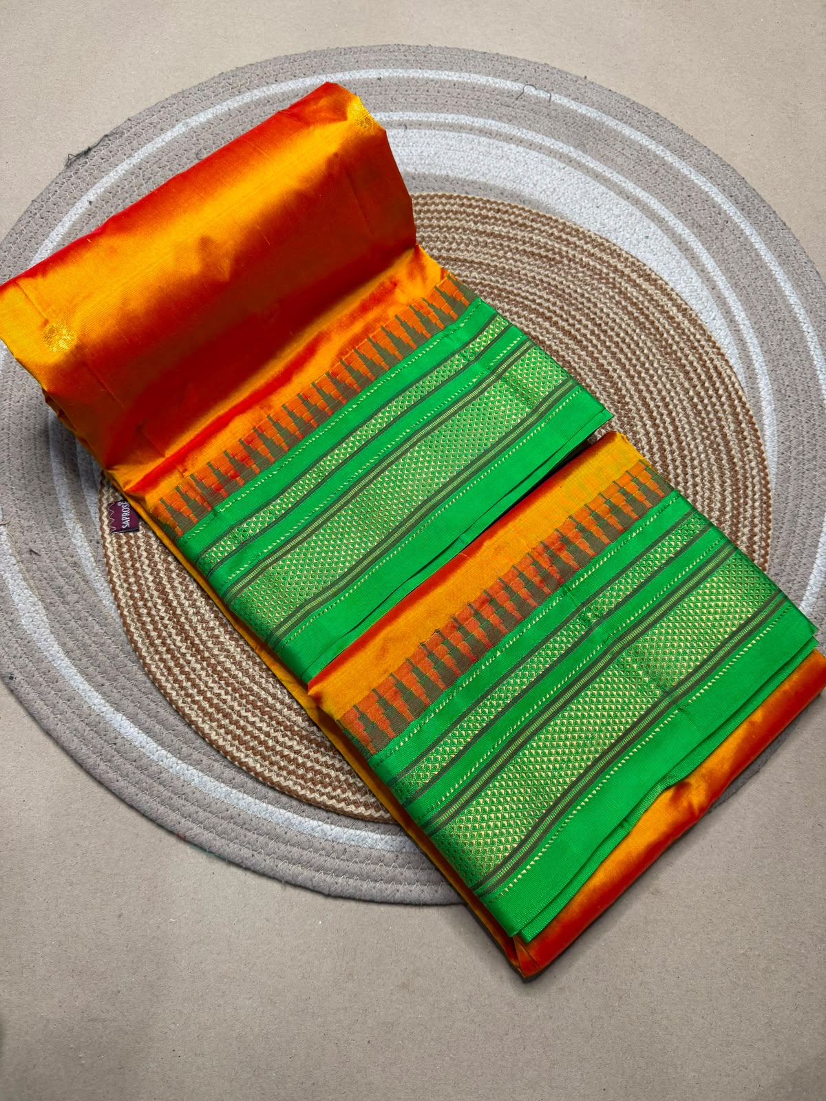 Pure Silk Butta Ilkal Saree with Chikki Border