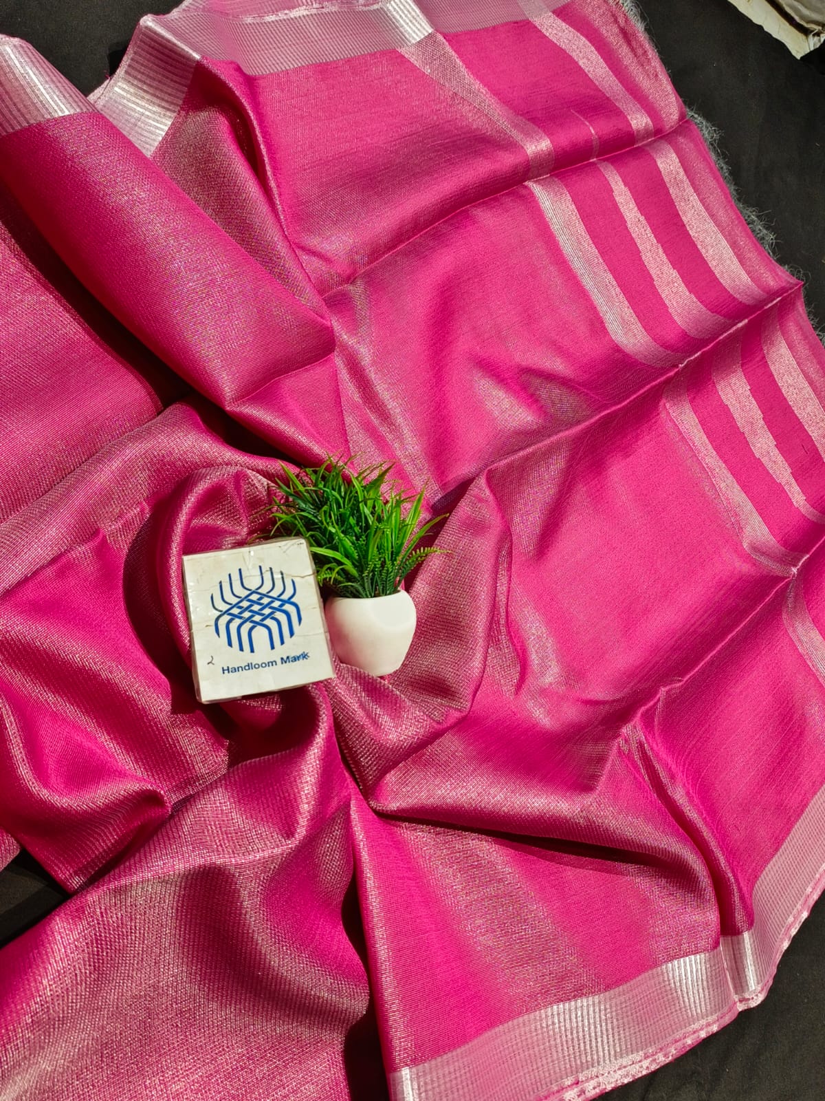 Pure Tussar Tissue Golden Color Saree with Blouse Piece