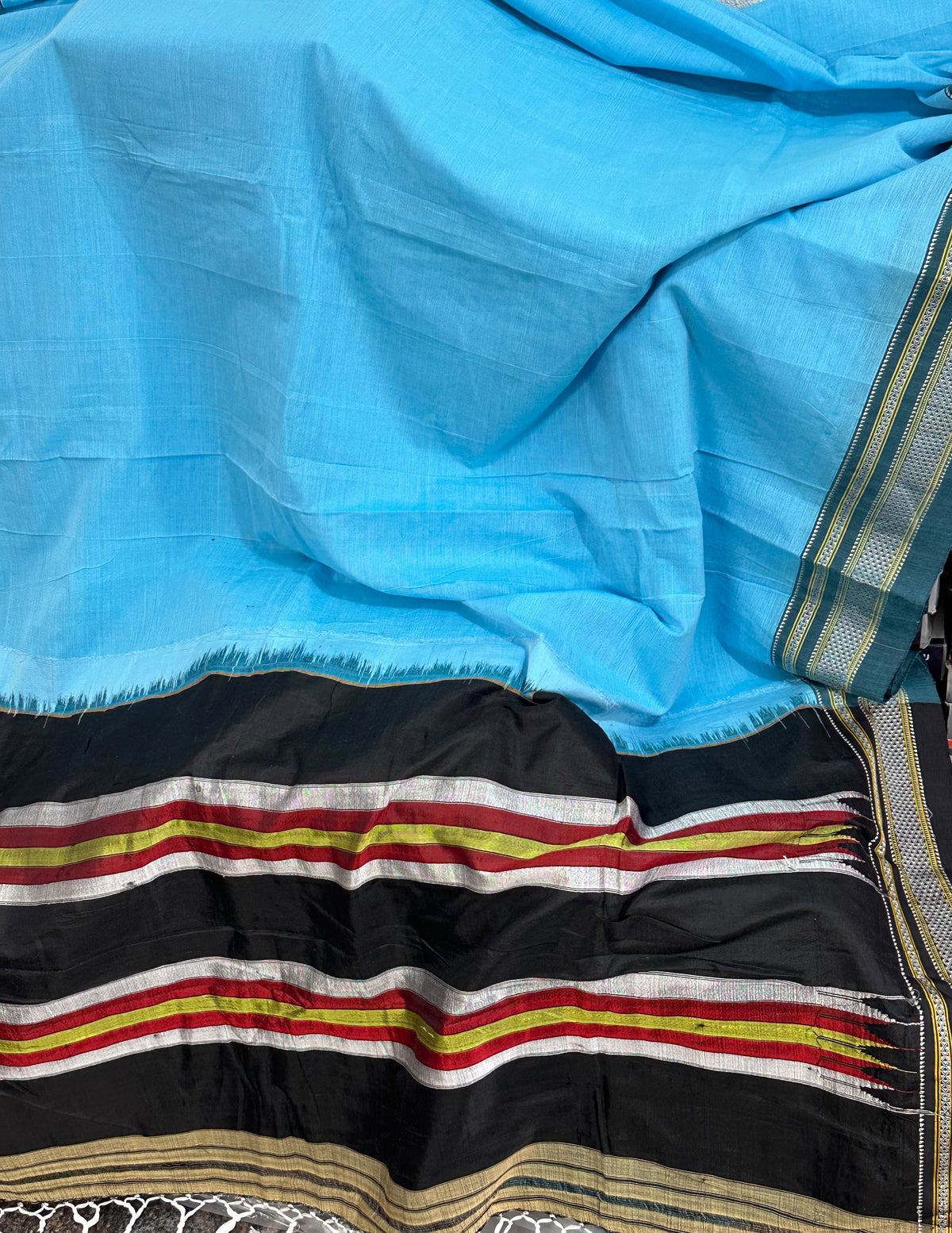 Ilkal Cotton Chikki Handloom Saree with Silk Pallu