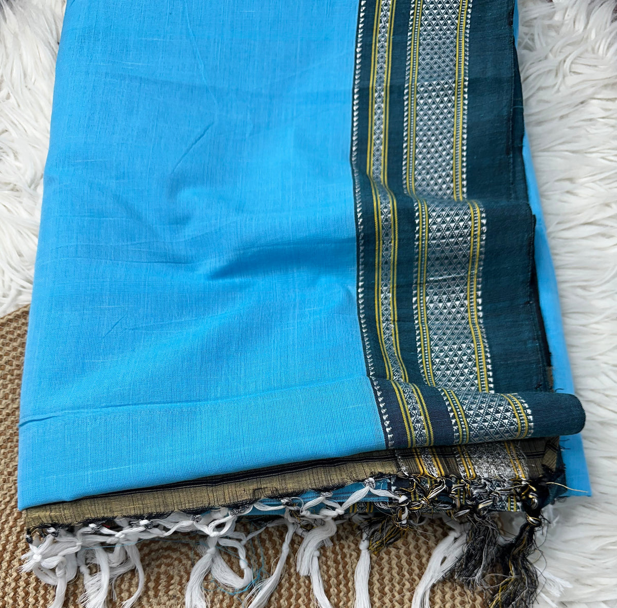 Ilkal Cotton Chikki Handloom Saree with Silk Pallu