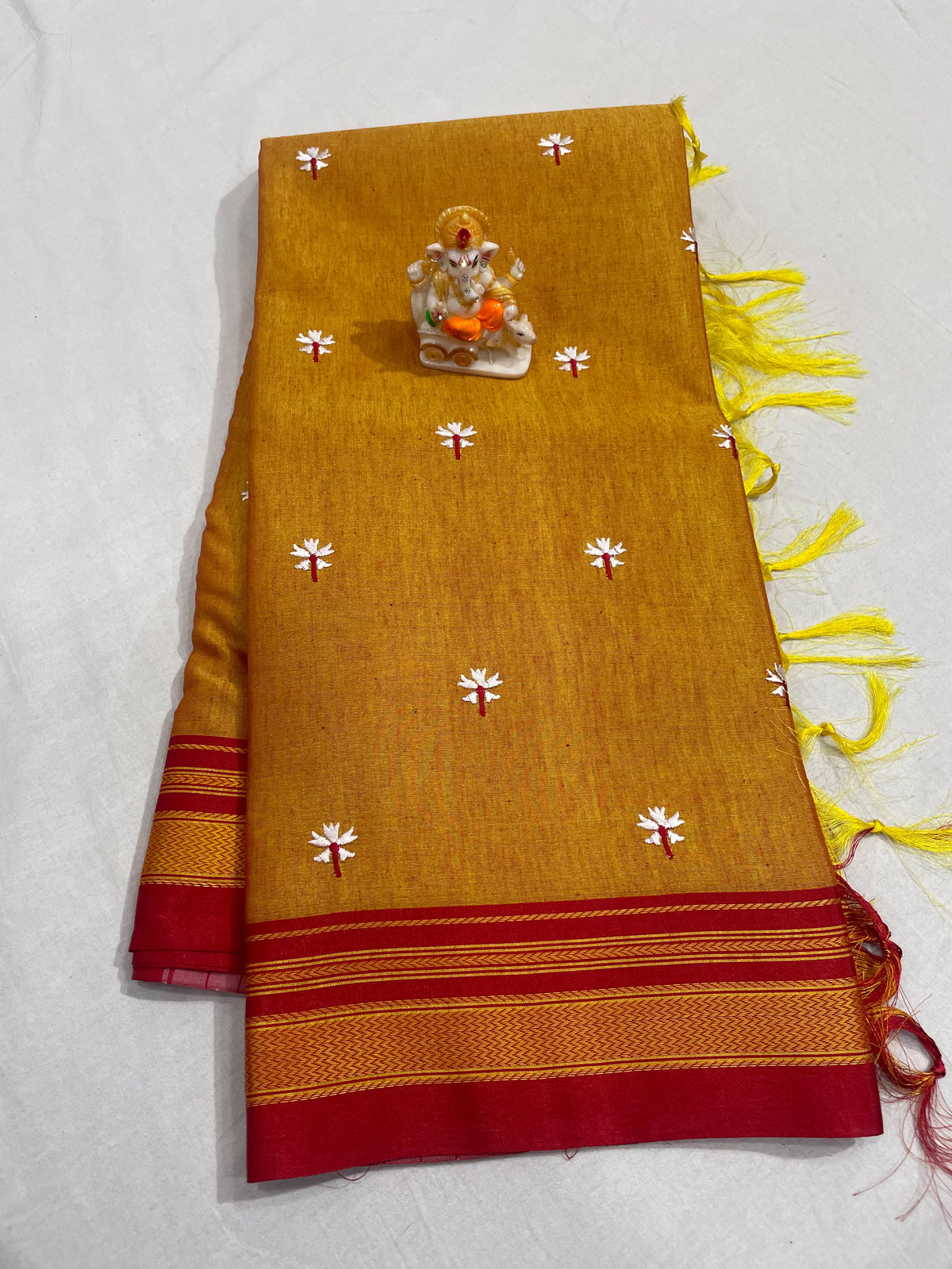 Pure Ilkal Art Silk Prajakta Phool Work Saree