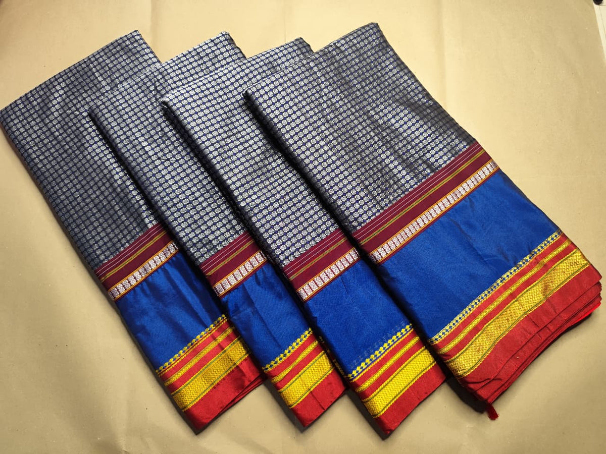 Exclusive Karnataka Ilkal Half & Half Saree in Viscose Cotton with Chikki Paras Border