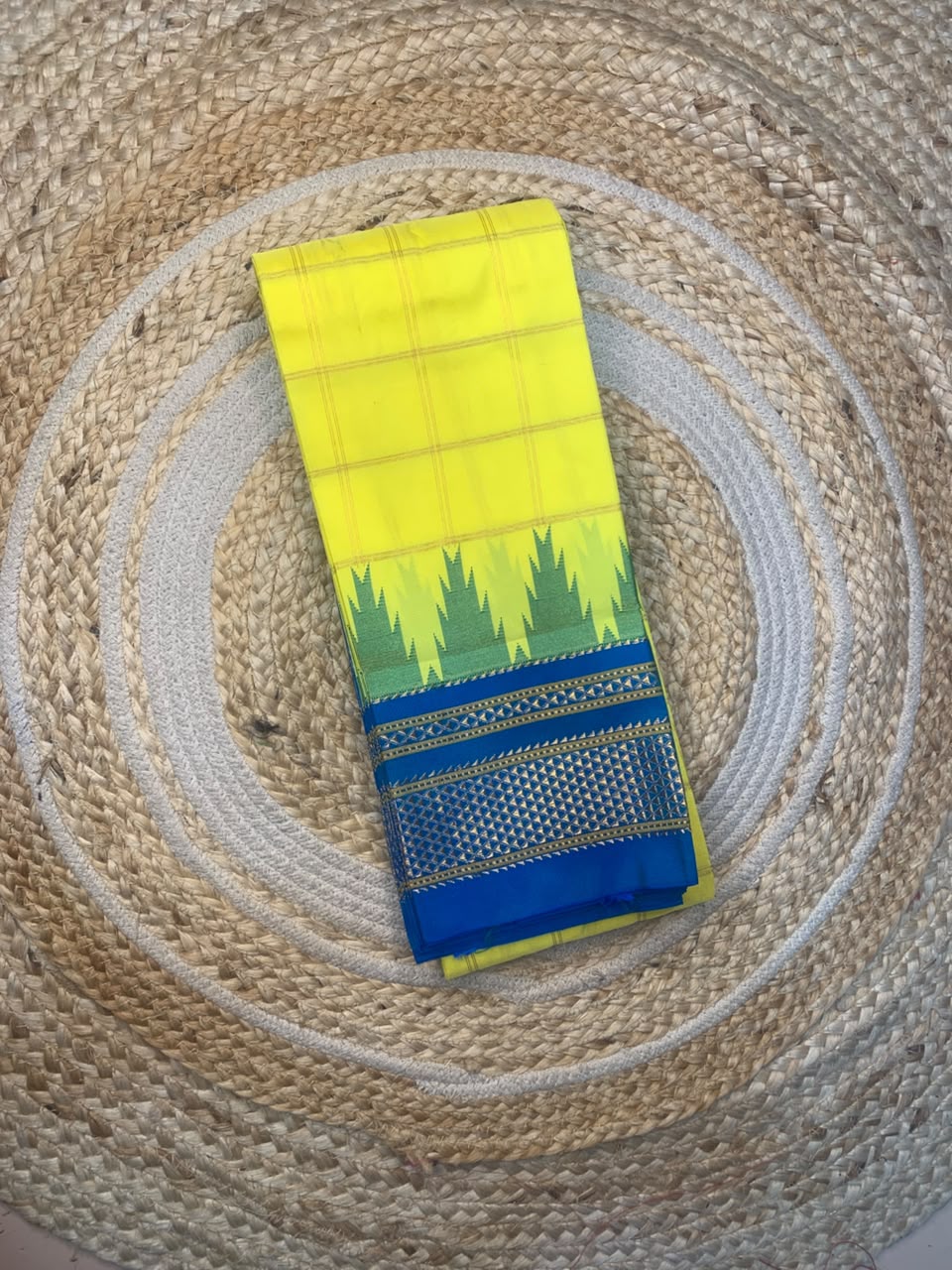 Authentic Karnataka Handloom Ilkal Mulberry Semi Silk Temple Border Saree | Pure Silk Tope Pallu