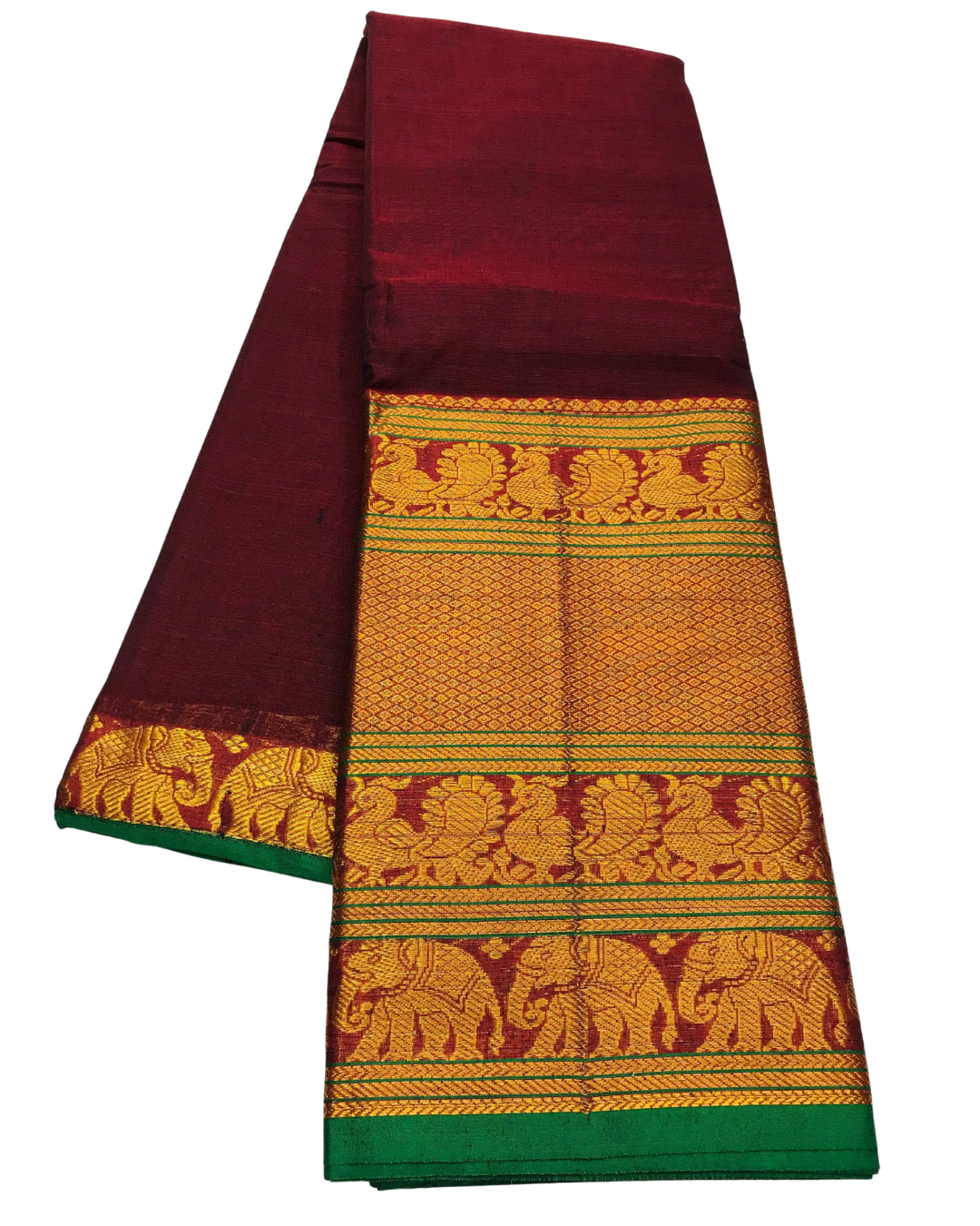 Premium Narayanapeth Handloom Mercerised Cotton Saree | Big Zari Border