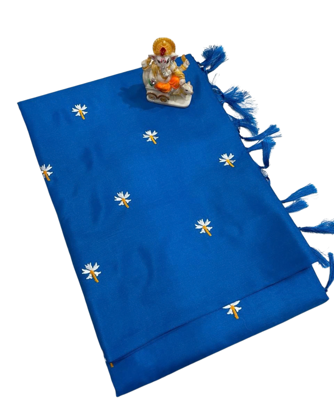 Premium Malai Silk Saree with Prajakta Phool Embroidery Work