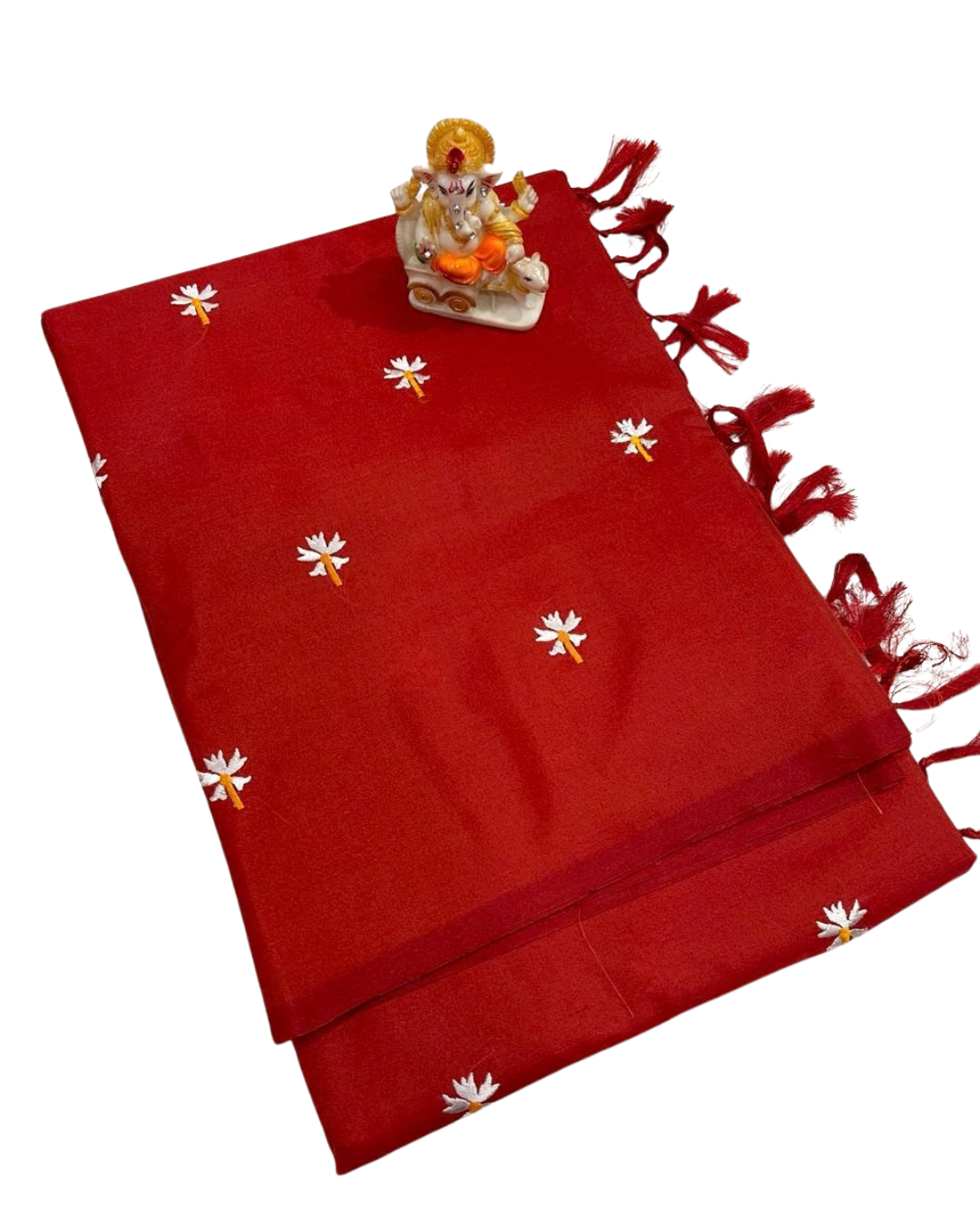 Premium Malai Silk Saree with Prajakta Phool Embroidery Work