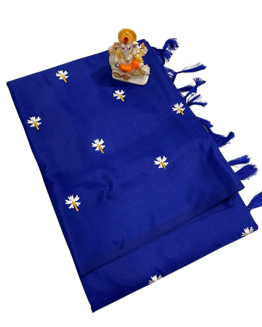 Premium Malai Silk Saree with Prajakta Phool Embroidery Work
