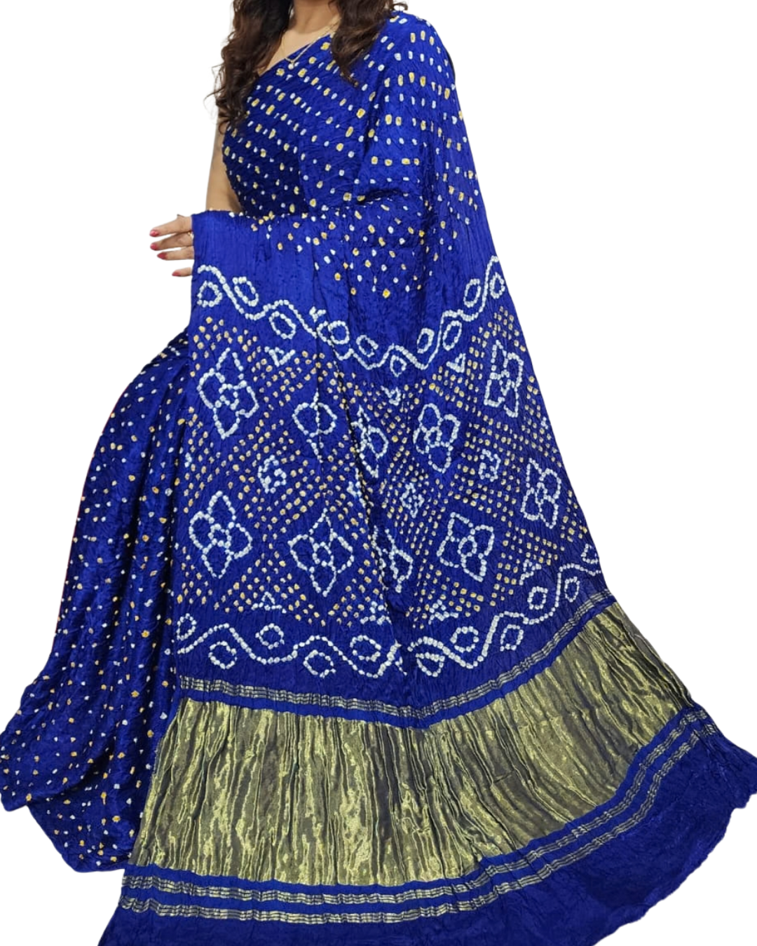 Pure Modal Silk Bandhani Saree | Authentic Hand Tie & Dye | Gujarat's Finest