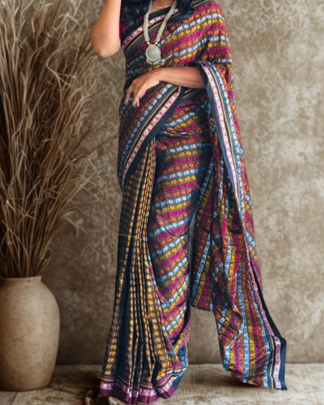Premium Resham Khan Saree – Soft Silk by Cotton Blend