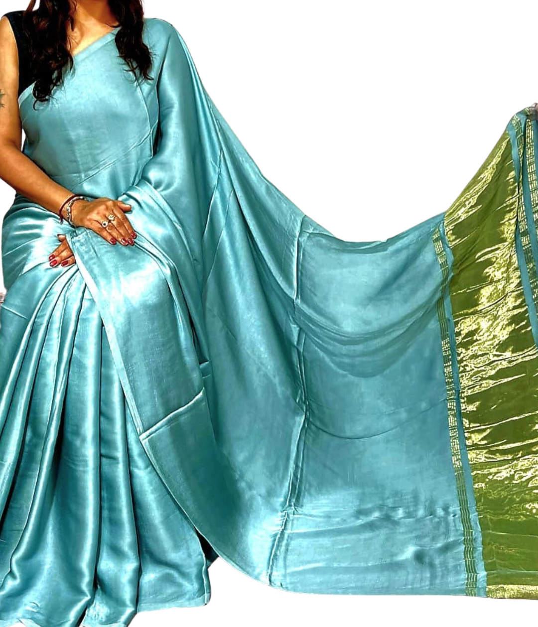 Plain Modal Silk Saree with Zari Edge Pallu