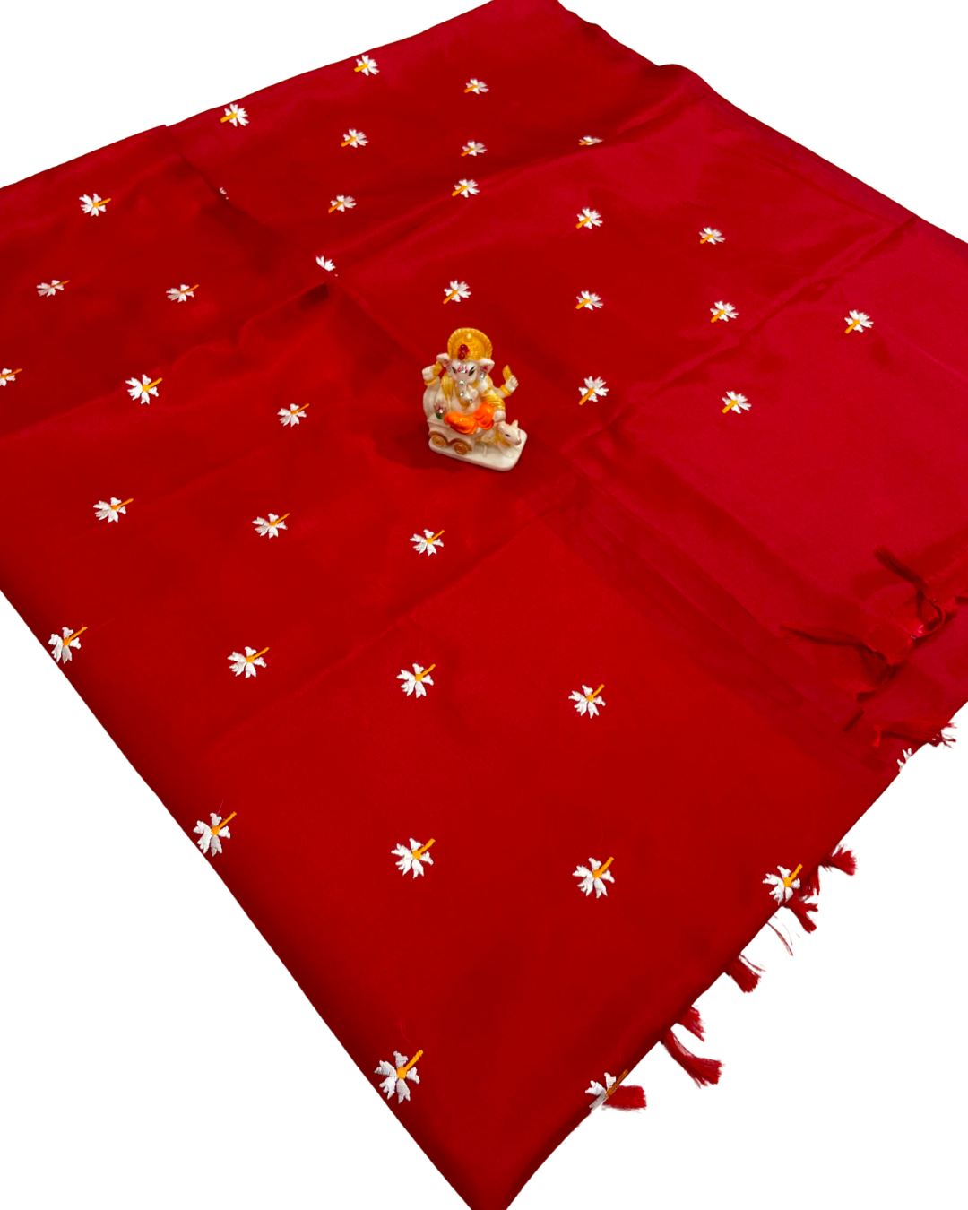 Premium Malai Silk Saree with Prajakta Phool Embroidery Work